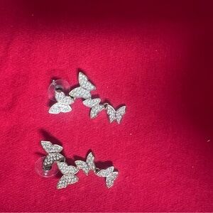 Sassy Jones Silver Butterfly Earrings